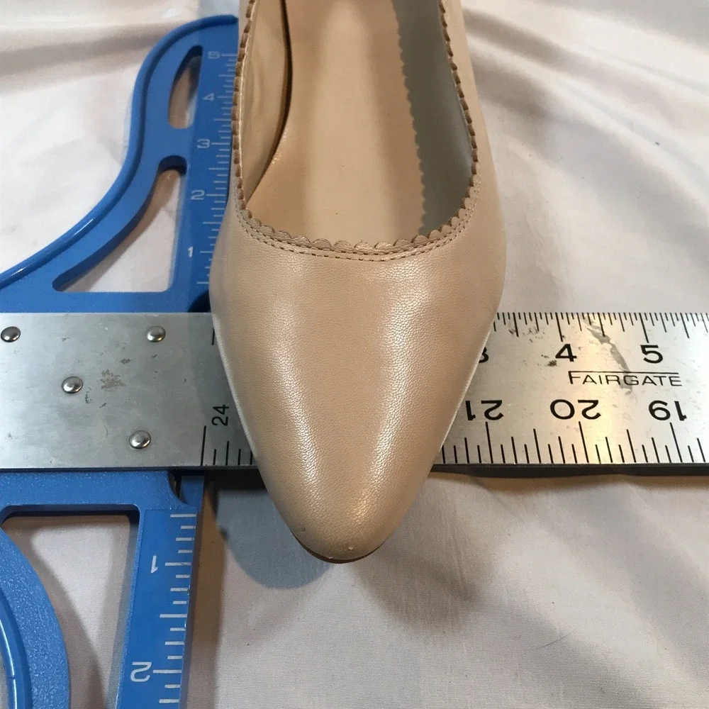 Lauren Ralph Lauren Beige Block Heel‎ Leather Slip On Heels Womens US 10M EU 40